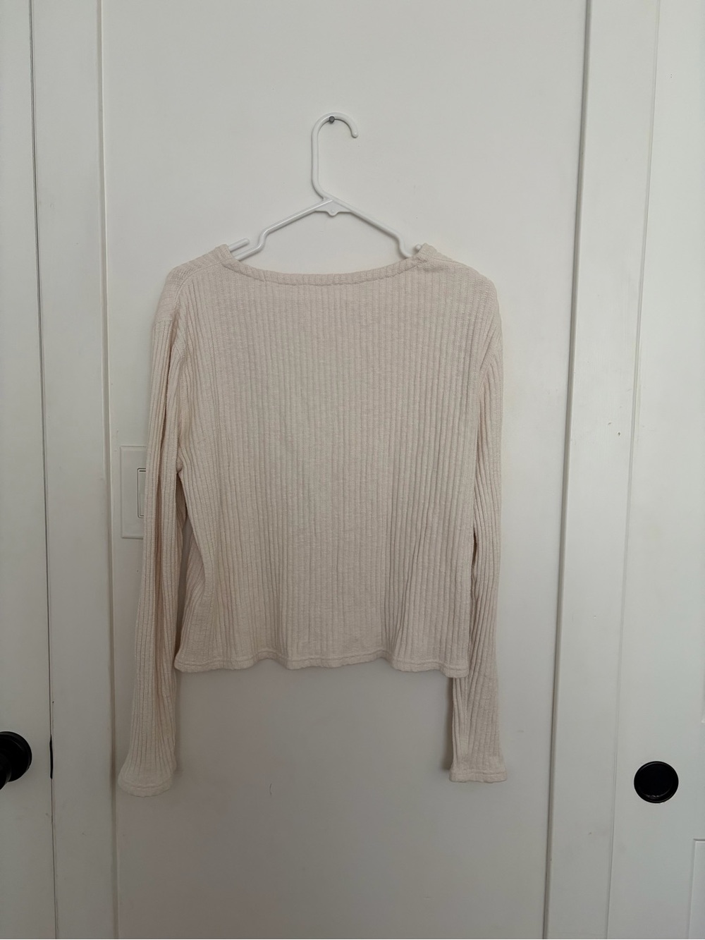 Everlane the Cozy Rib Cardigan in Bone - Picture 5 of 6